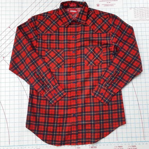 Coleman Red Plaid Flannel Button Up Shirt - Picture 2 of 5